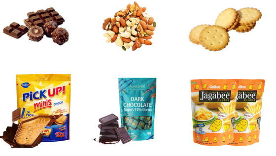 Snacks Nuts Candy Stand Up Zip Lock Pouch Machine Multi Function