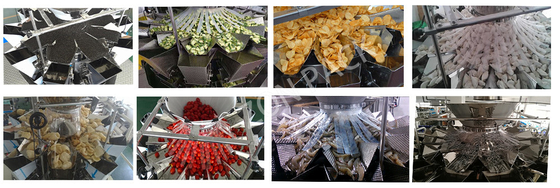Automatic Food Snack 10 / 14 Heads Weigher For Chips Grain Packing