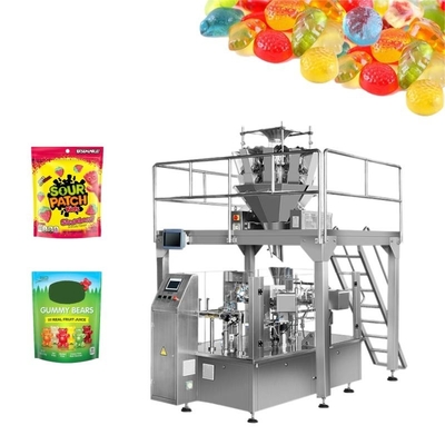 Fully Automatic Gummy Bears Candy Packing Machine Rotary Premade Bag Candy Doypack Packaging Machine