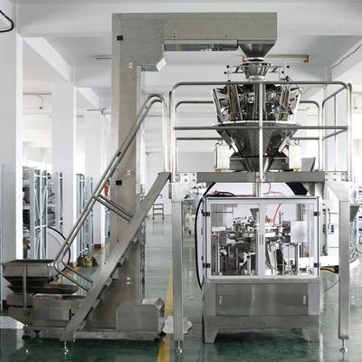 8 Stations Nitrogen Filling Multihead Weigher Packing Machine For Snacks
