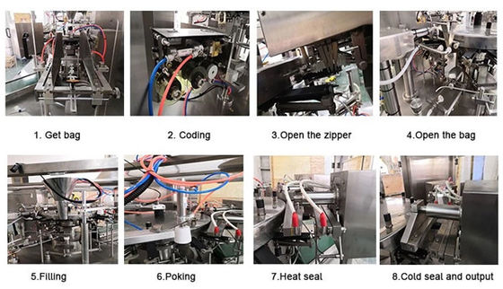 Zipper Flat Pouch Multihead Weigher Packing Machine For Chocolate SS304