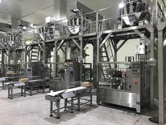 Zipper Flat Pouch Multihead Weigher Packing Machine For Chocolate SS304