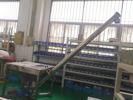 Powder 2m3/h Inclined Screw Food Grade Conveyor With Hopper