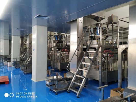 8 Stations Nitrogen Filling Multihead Weigher Packing Machine For Snacks