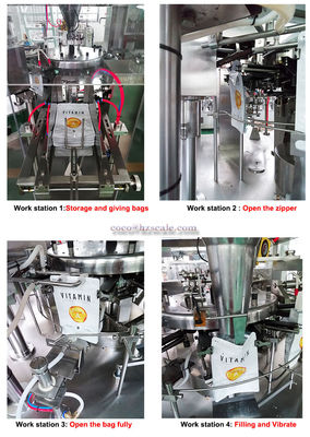Multi Function 10heads Rotary Pouch Packing Machine Raisins Weighing
