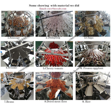 500g 1000g 14 Heads Multihead Weigher For Sea Food Frozen Food