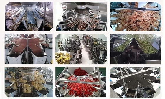 10 Head Multihead Weigher Machine For Food Banana Chips