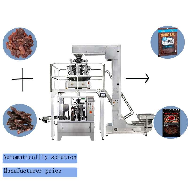 Beef Jerky Dried Meat Packing Zip Lock Premade Bag Packaging Machine