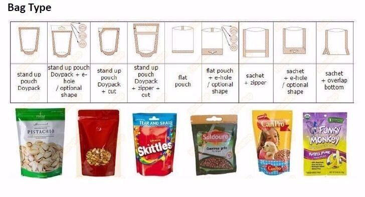 Multi Function Zipper Bag Packing Machine For Cookies Banana Chips
