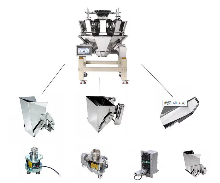 SS304 Frame Dimple Surface 2.5L Hopper Multihead Weigher For Frozen Fruit