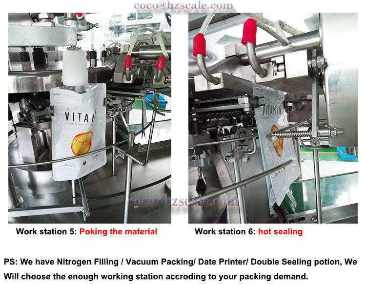 Multi Function 10heads Rotary Pouch Packing Machine Raisins Weighing