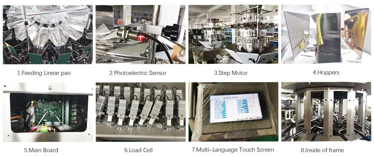 14 Head Stepper Motor Multihead Weigher Packing Machine 50g 100g