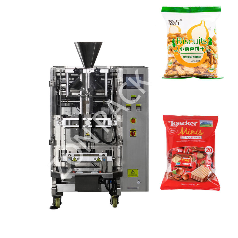 Cookies Chips Vertical Packing Machine Pillow Bag Gusset Bag 55bags/Min