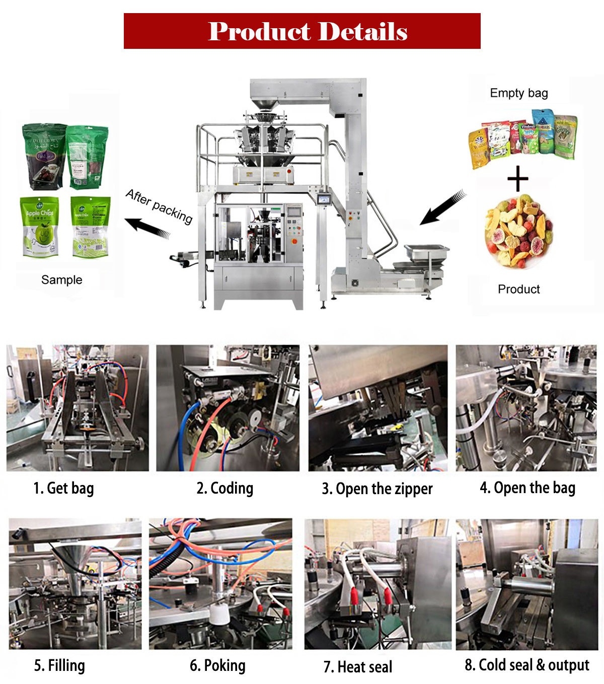 Counting Zip Lock Pouch Packing Machine For Laundry Pods