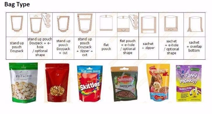 Multi Function Zipper Bag Packing Machine For Cookies Banana Chips