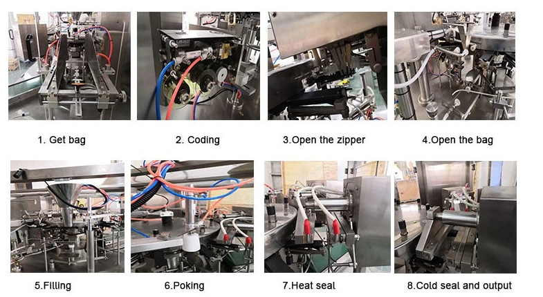 Flat Pouch Rotary Packing Machine PLC Control For Oatmeal Cookies Chocolate