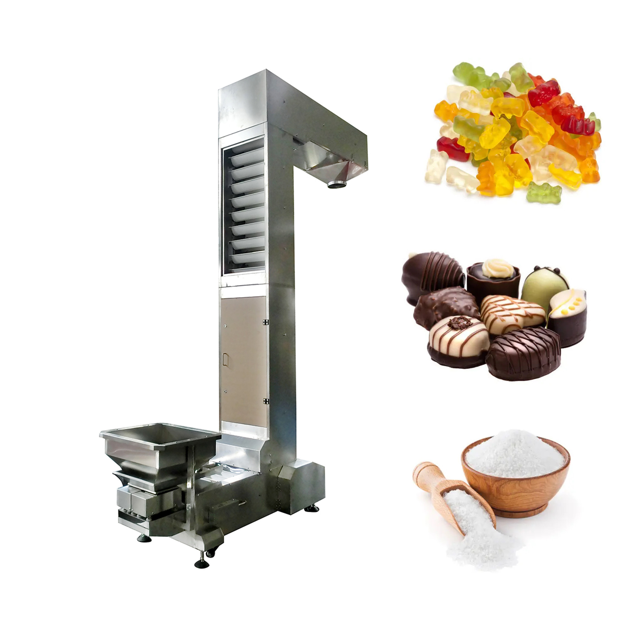 Chocolate Candy Food Transport Z Type Bucket Conveyor Less Noise