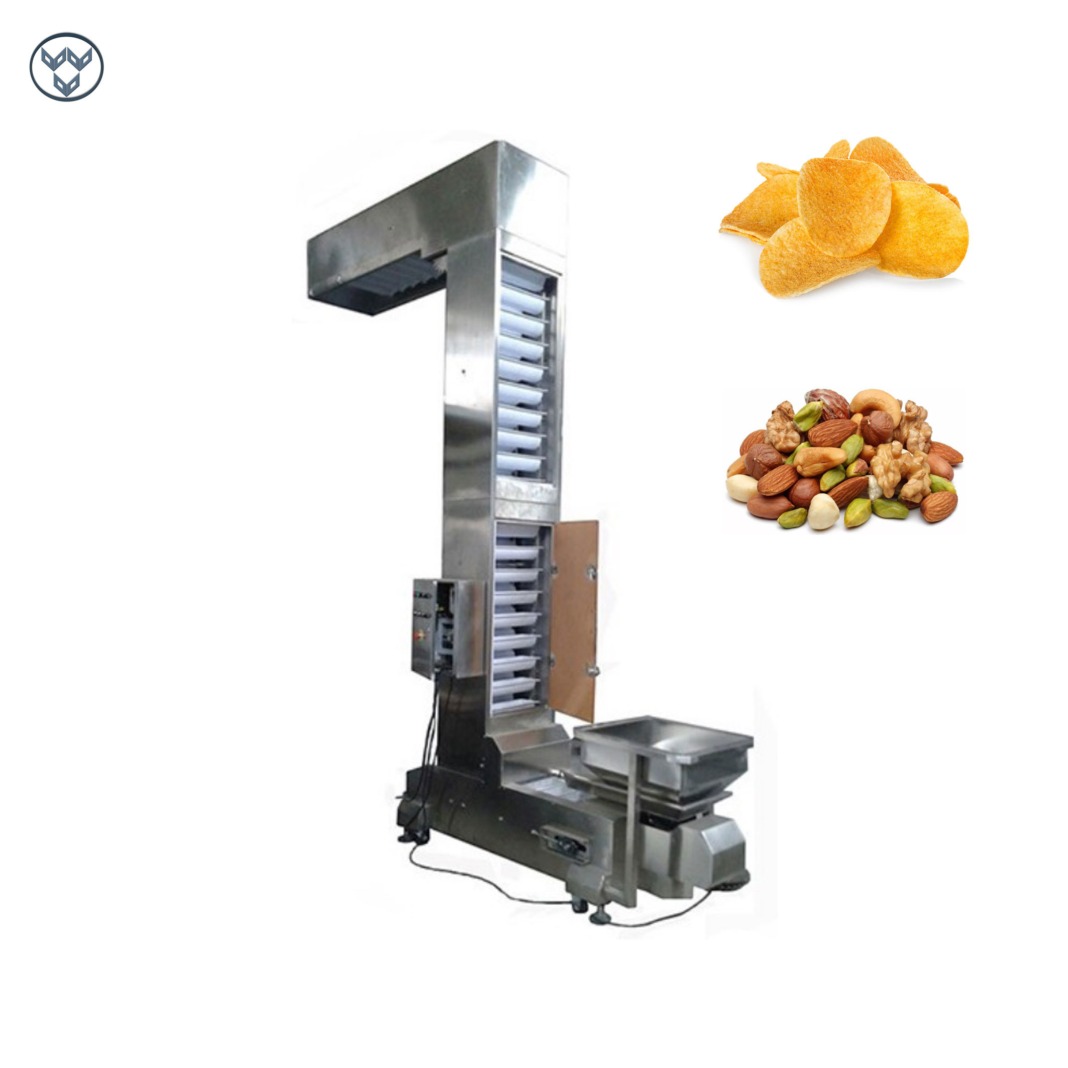 Chips Cookies Food Bucket Conveyor Automatic 304SUS Z Type